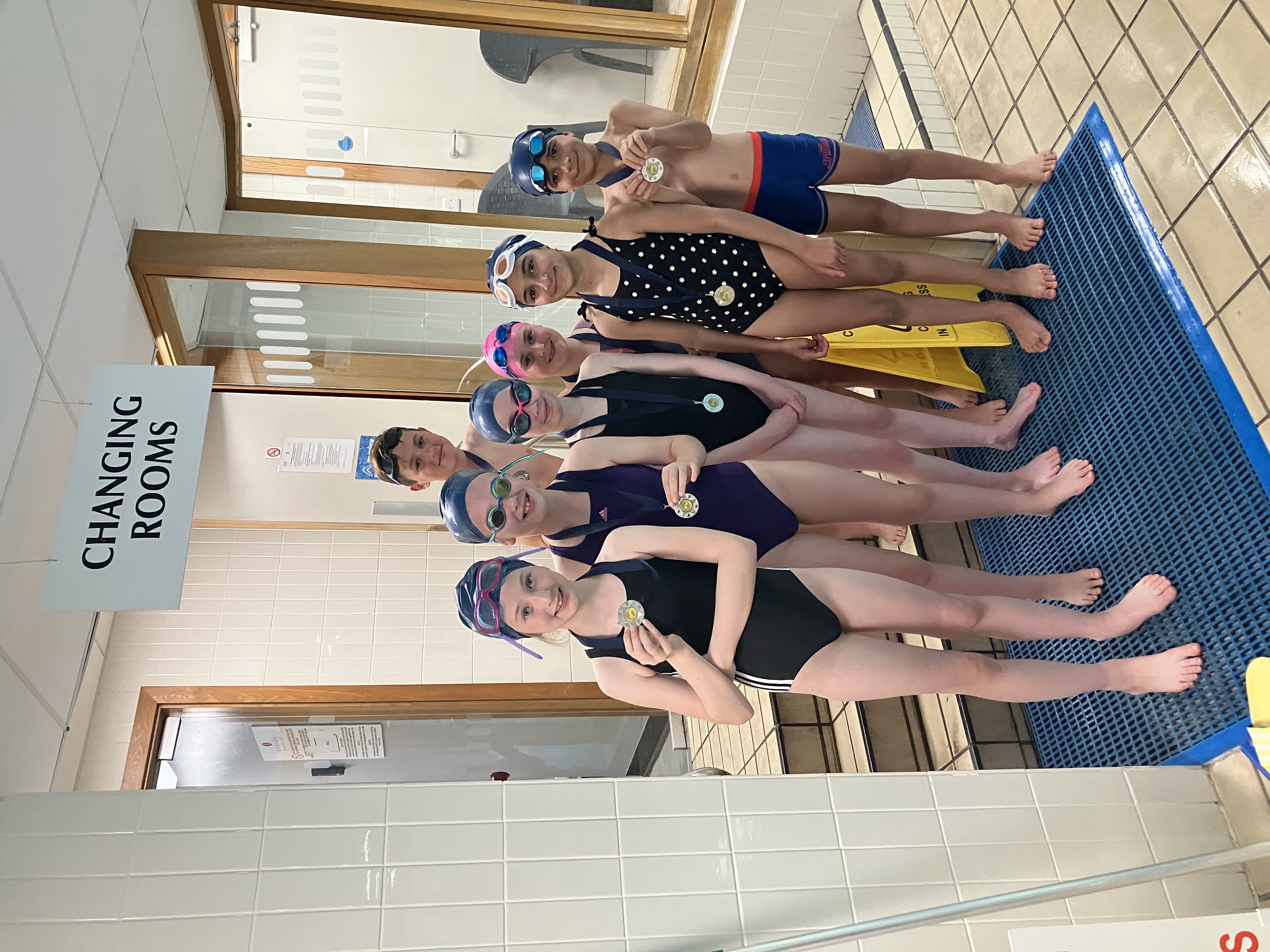 Development squad swimmers training together